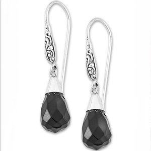Samuel B Jewelry Silver Black Onyx Drop Earrings